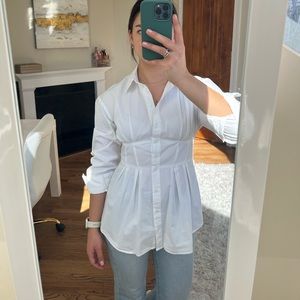 H&M Button Down with Corset, white, Size S